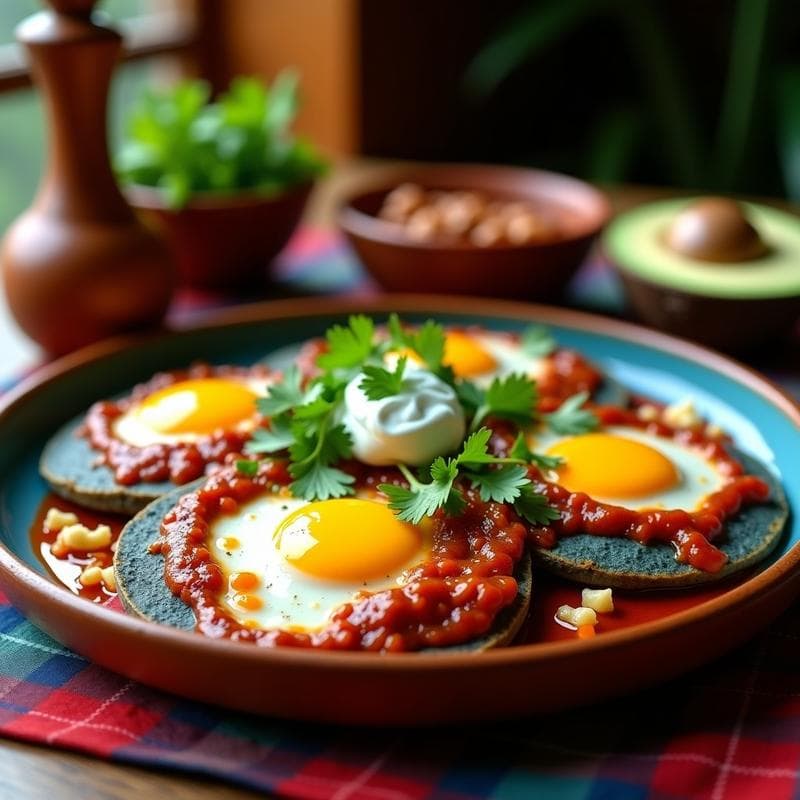 Huevos Rancheros con Tortillas de Maíz Azul: Receta Mexicana Alta en Proteína