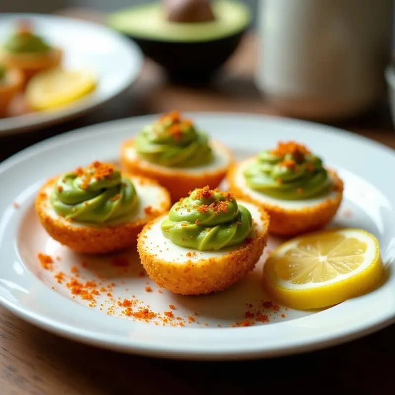 Huevos Rellenos de Aguacate Crujiente en Airfryer: Receta Viral en 15 Minutos