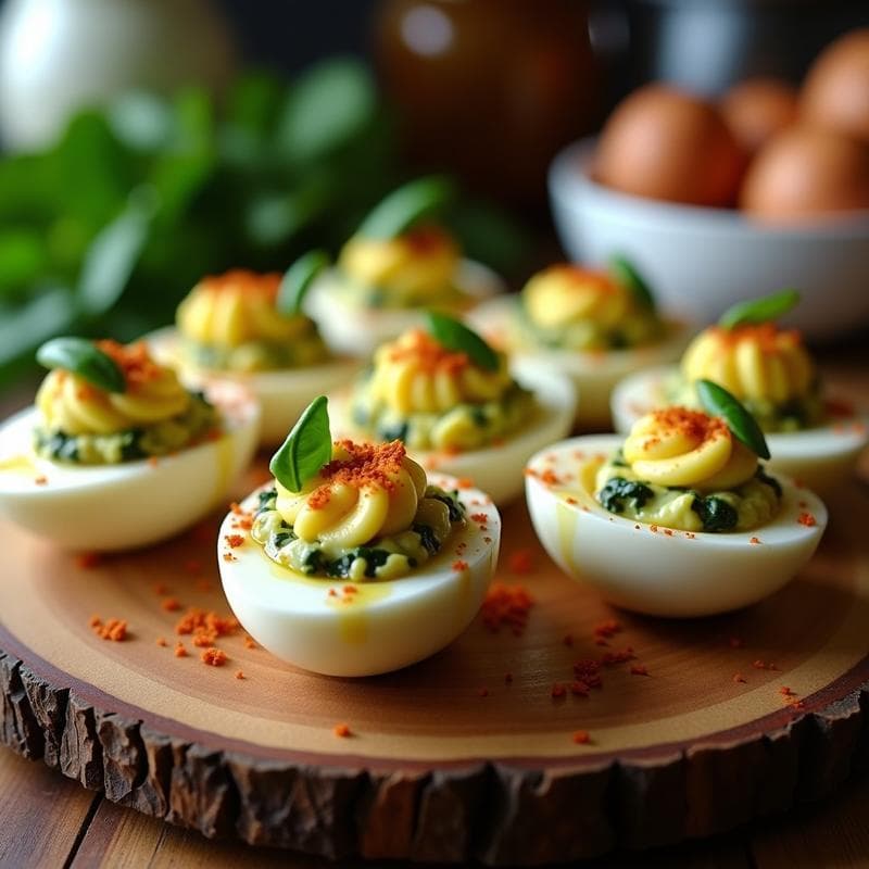 Huevos Rellenos de Espinacas y Queso Vegano al Horno: Entrante Alta en Proteína y Keto