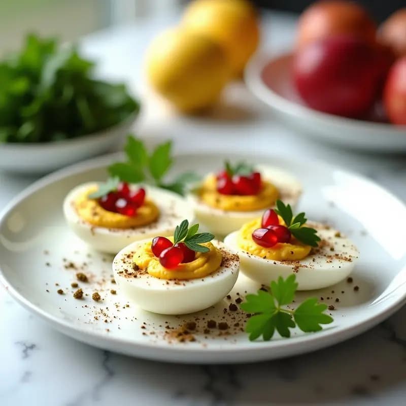 Huevos Rellenos de Hummus y Za’atar: Desayuno Árabe y Proteico en 10 Minutos