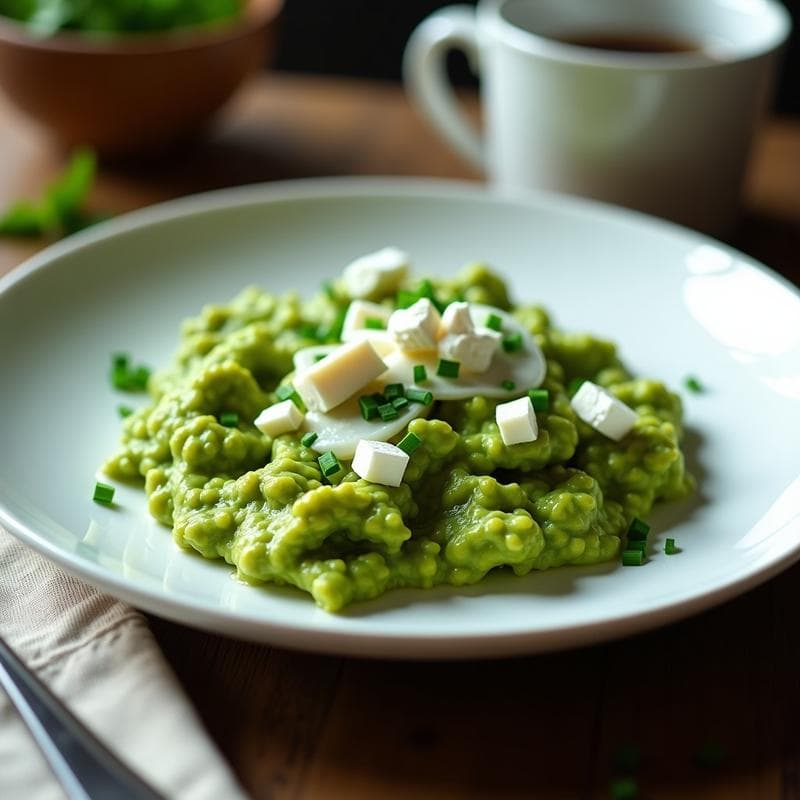 Huevos Revuelto con Espirulina y Queso de Cabra: Desayuno Keto en 10 Minutos