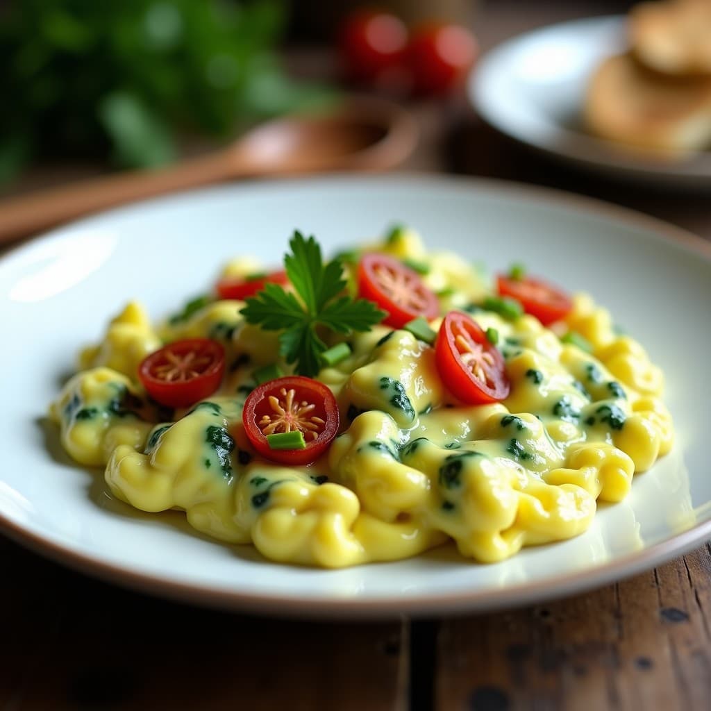 Huevos Revuelto con Espirulina y Tomates Secos: Desayuno Alto en Proteína y Sin Gluten
