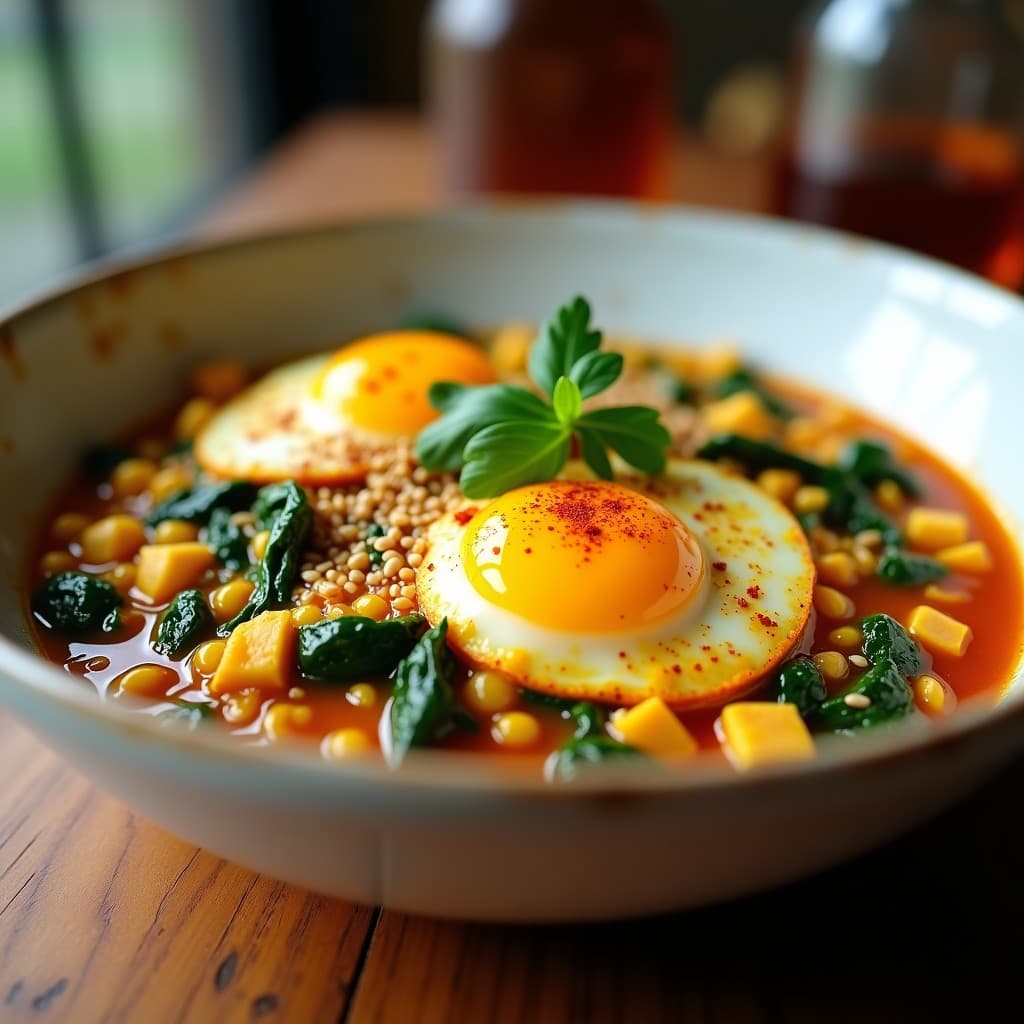Huevos Revueltos de Tofu con Cúrcuma y Espinacas al Estilo Shakshuka: Receta Vegana en 15 Minutos