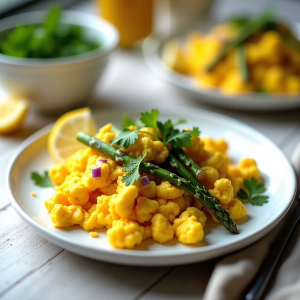 Huevos Revueltos con Turmeric y Espárragos Trigueros: Desayuno Antiinflamatorio en 10 Minutos