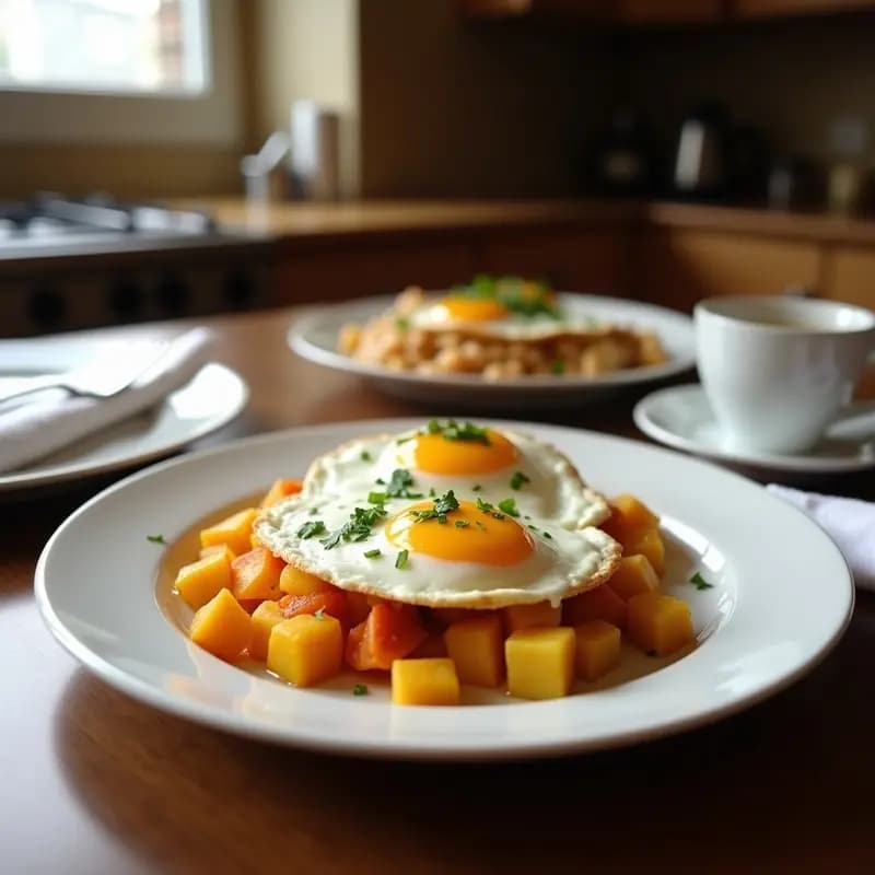 Huevos Rotos Trufados con Patata Volcán: Receta Sorprendente en 20 Minutos