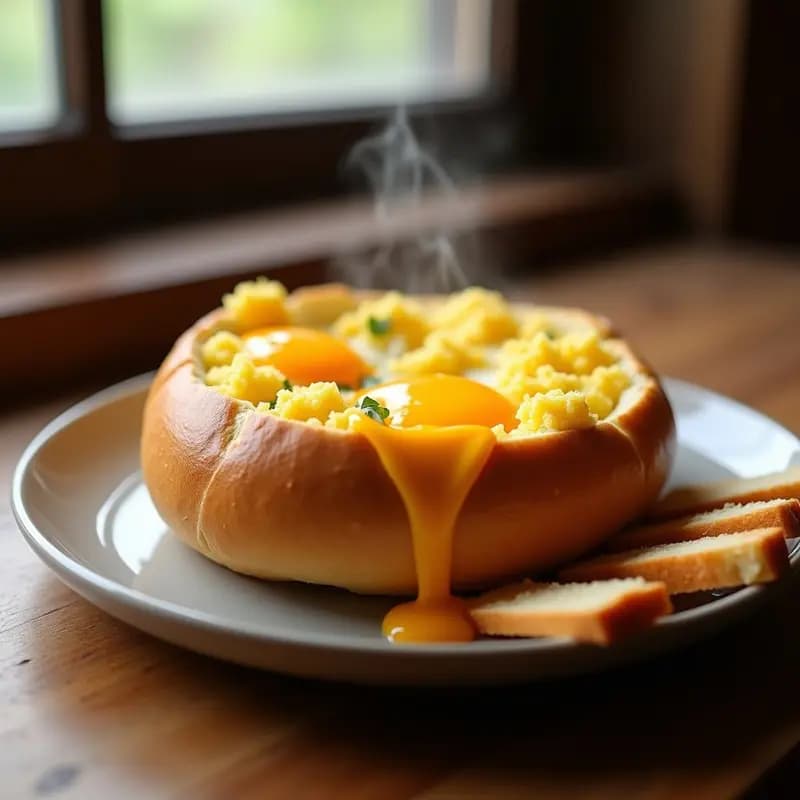 Huevos Revueltos en Taza de Pan con Queso Fundido y Bajilla Comestible: Desayuno Viral Sin Lavar