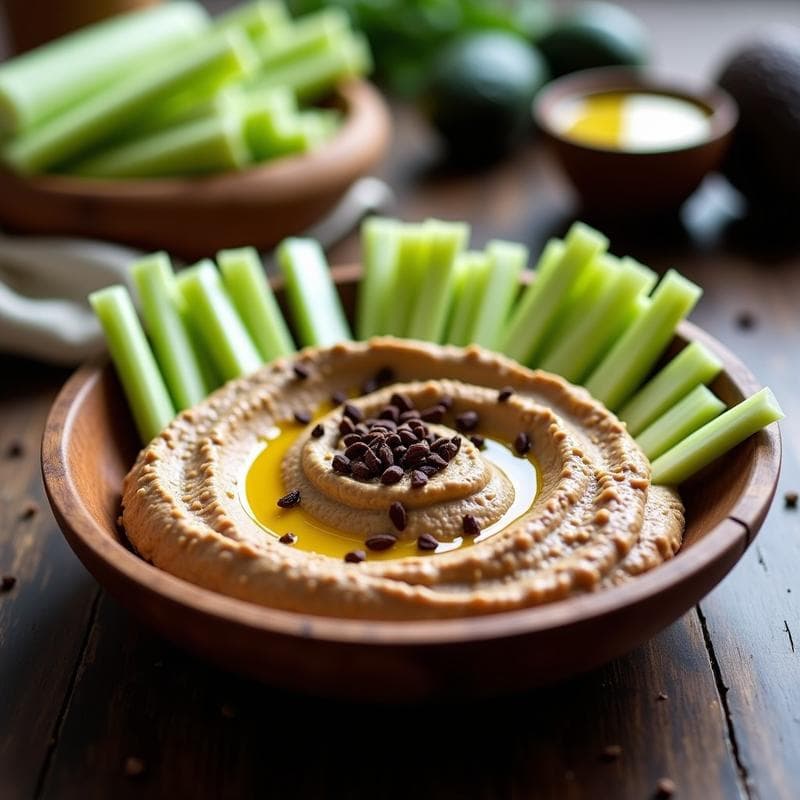 Hummus de Cacao Nibs Keto: Receta Alta en Grasas Saludables y Sin Garbanzos