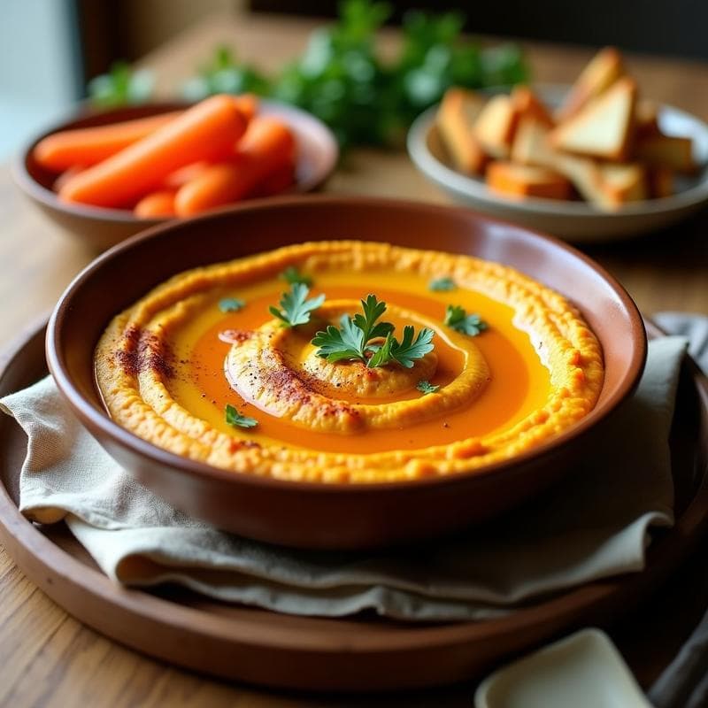 Hummus de Calabaza Asada y Pimentón Ahumado: Receta Vegana Alta en Fibra en 20 Minutos
