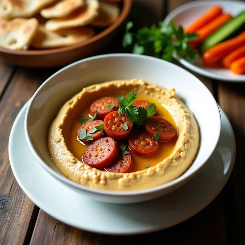 Hummus de Calabresa Picante y Ahumado: Receta Rápida con Sabores Intensos en 10 Minutos