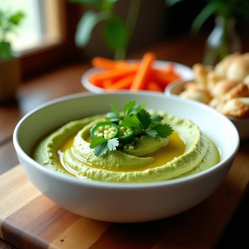 Hummus de Cilantro y Jalapeño: Receta en Airfryer con Toque Picante y Cremoso