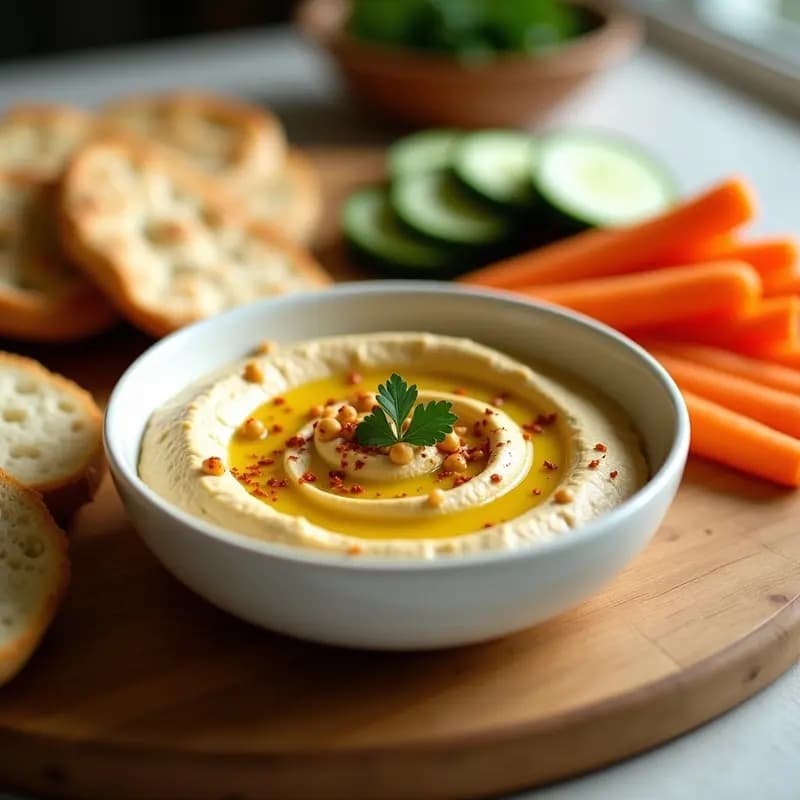 Hummus Cremoso Casero: Receta Fácil de Garbanzos con Tahini y Limón en 10 Minutos