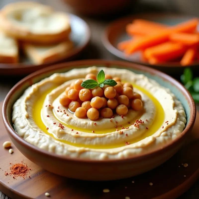 Hummus Cremoso con Garbanzos Tostados: Receta Árabe Sin Azúcar en 15 Minutos