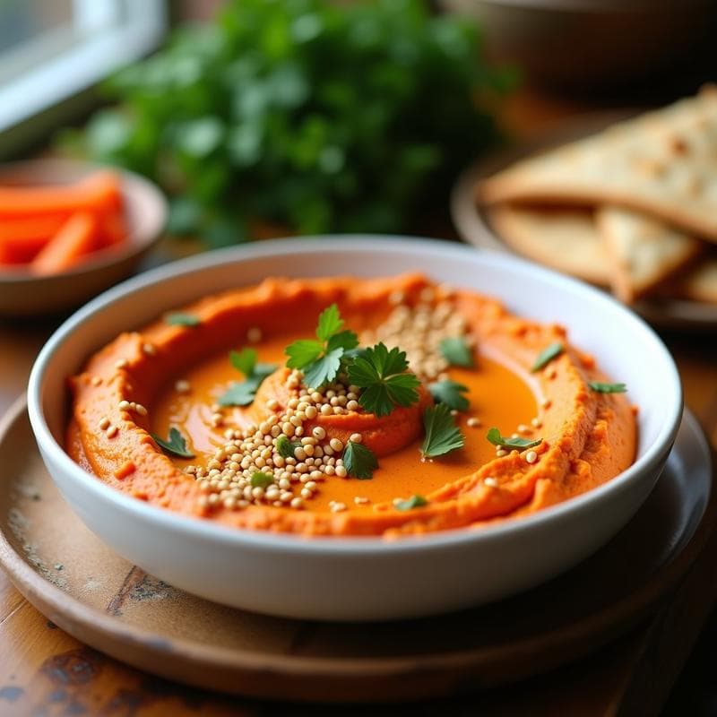 Hummus de Curry Rojo con Tahini Crujiente: Receta Vegana Alta en Proteína en 15 Minutos