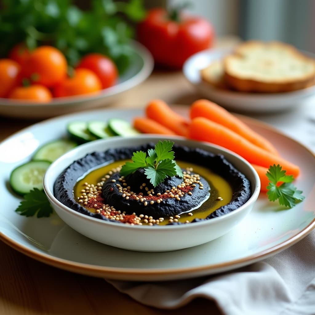 Hummus de Garbanzos Negros con Aceite de Oliva Virgen: Aperitivo Libanés en Thermomix y Sin Gluten