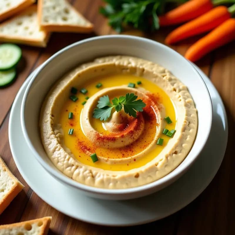 Hummus de Garbanzos con Pimentón Ahumado: Receta Árabe Cremosa y Sin Lácteos