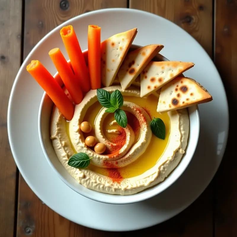 Hummus de Garbanzos con Tahini y Limón: Aperitivo Árabe Cremoso y Sin Gluten en 10 Minutos