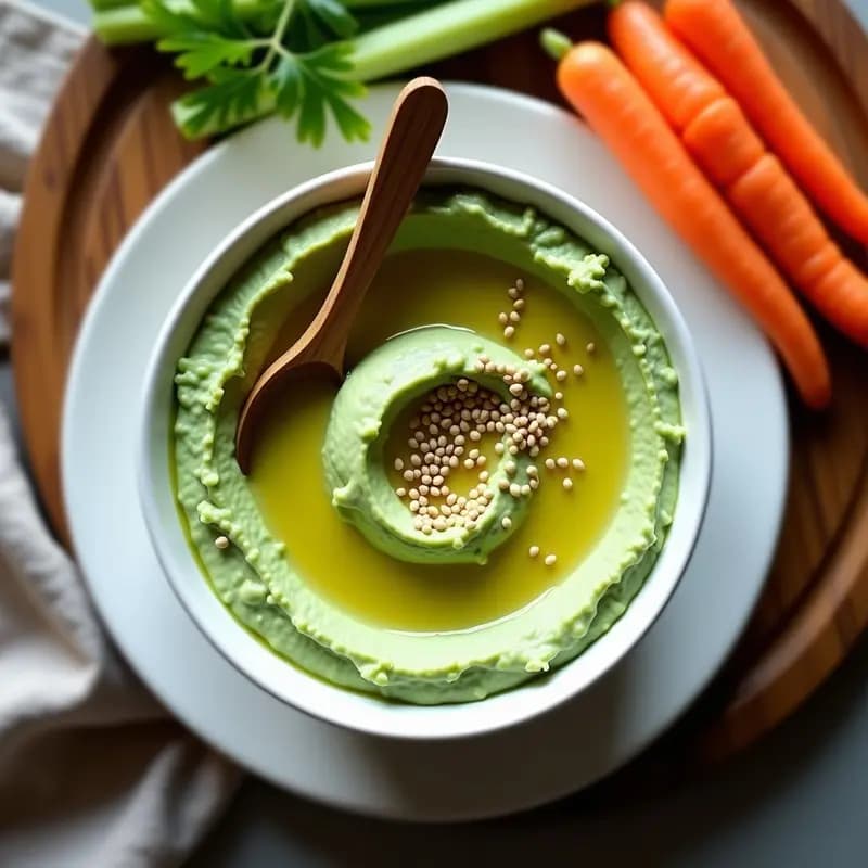 Hummus de Guisantes con Aceite de Oliva y Semillas de Sésamo: Dip árabe keto y sin gluten