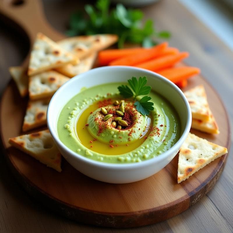 Hummus de Guisantes con Aceite de Pistacho y Pimentón: Receta en Thermomix Sin Garbanzos