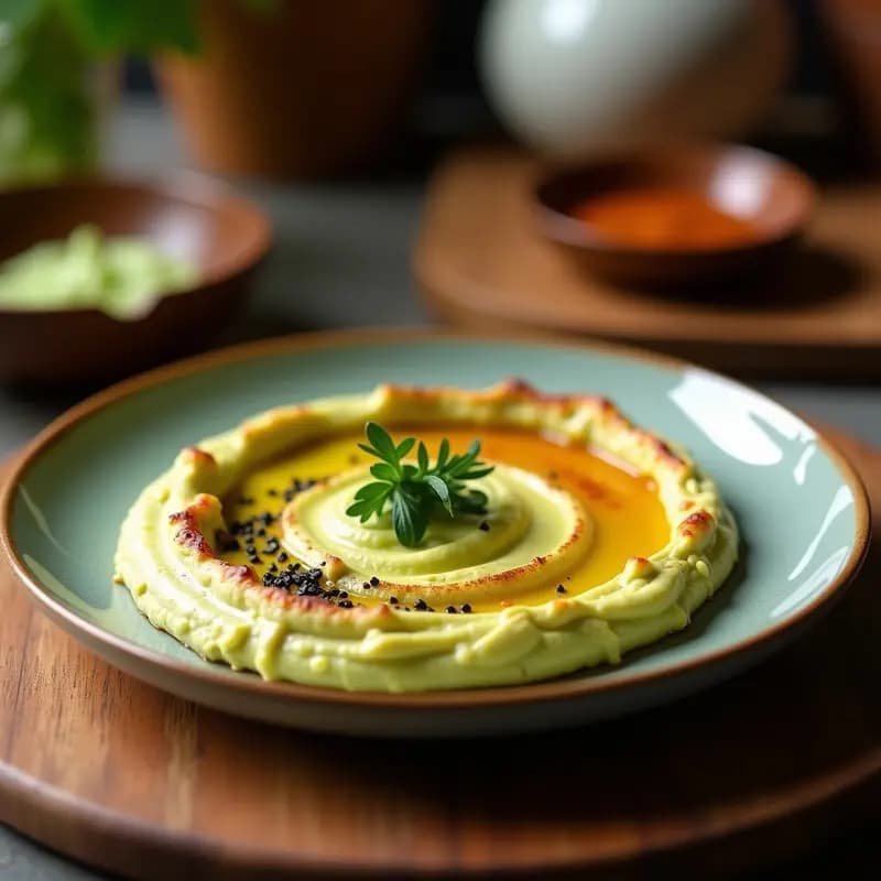 Hummus de Guisantes y Wasabi: Dip Japonés Picante y Colorido en 10 Minutos
