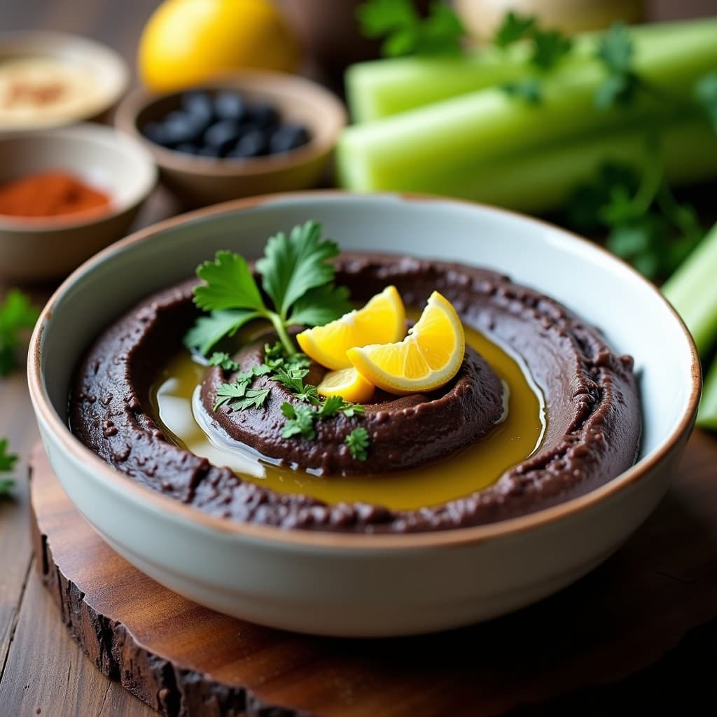 Hummus de habas negras con tahini y limón confitado: Receta árabe keto en 10 minutos