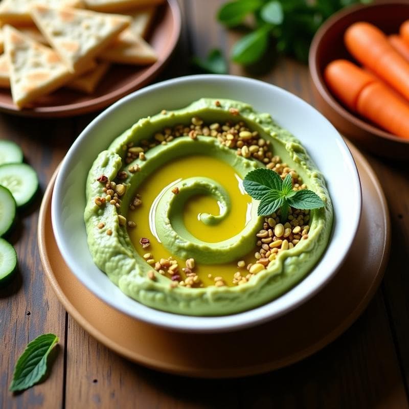 Hummus de Habas Verdes con Aceite de Pistacho: Receta en Thermomix Sin Lácteos