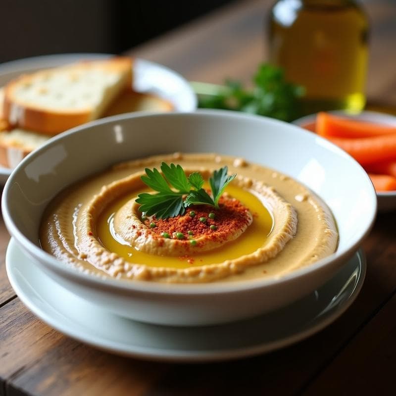 Hummus de Lentejas Beluga con Aceite de Oliva Virgen: Receta Libanesa en Thermomix