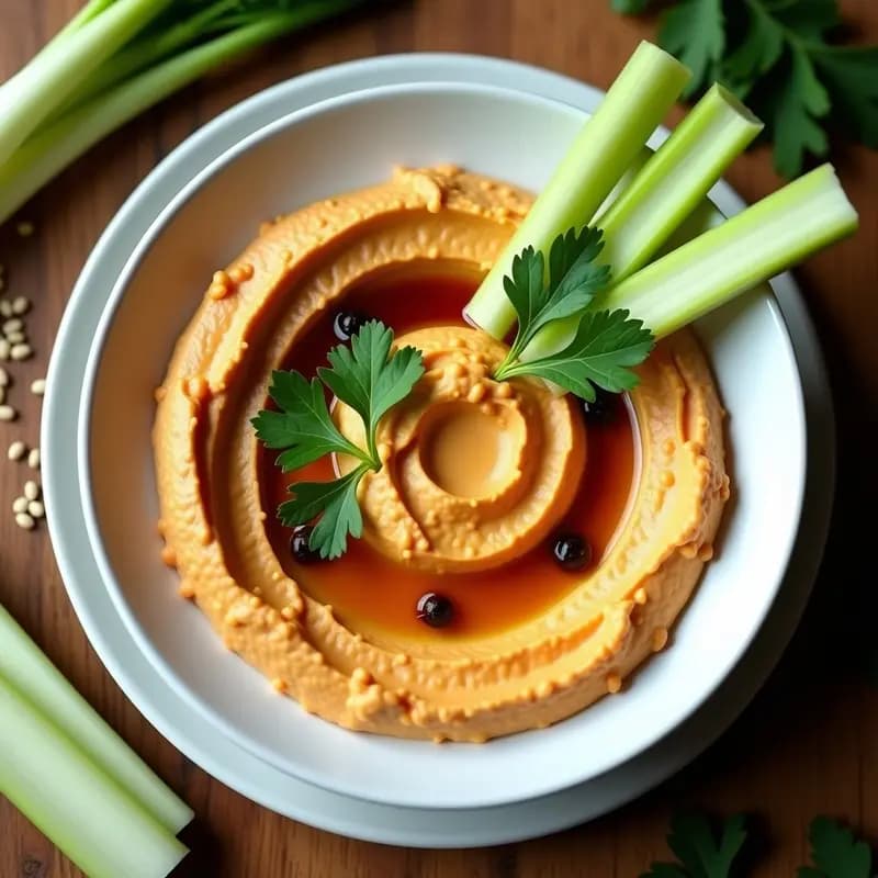 Hummus de Lentejas Corail con Aceite de Trufa: Dip Francés Elegante y Vegano
