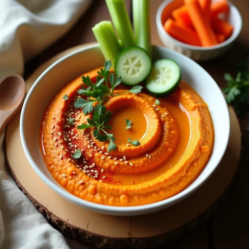 Hummus de Lentejas Corail con Pimentón Ahumado: Aperitivo Libanés Sin Gluten en 10 Minutos