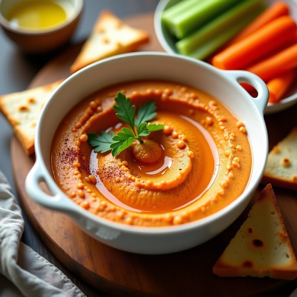 Hummus de Lentejas Rojas con Aceite de Sésamo: Dip Vegano en Thermomix y Ultracremoso