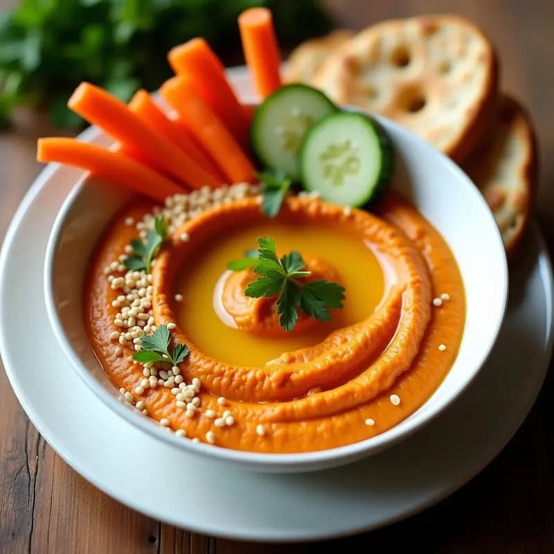 Hummus de Lentejas Rojas con Comino: Dip Árabe Económico y Sin Tahini en 10 Minutos
