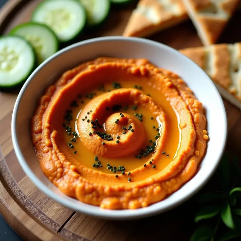 Hummus de Lentejas Rojas con Zaatar: Dip Árabe en Thermomix y Ultra Cremoso
