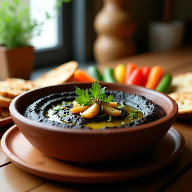 Hummus Negro con Ajo Ahumado: Receta en Airfryer Sin Gluten y Alta en Proteína