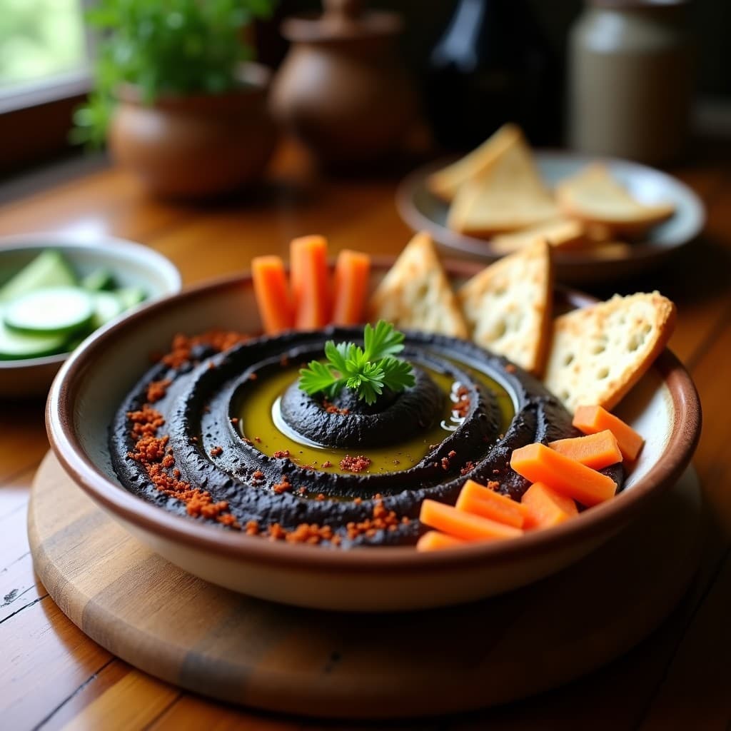 Hummus Negro de Ajo y Caraota: Receta Express en 15 Minutos con Toque Venezolano
