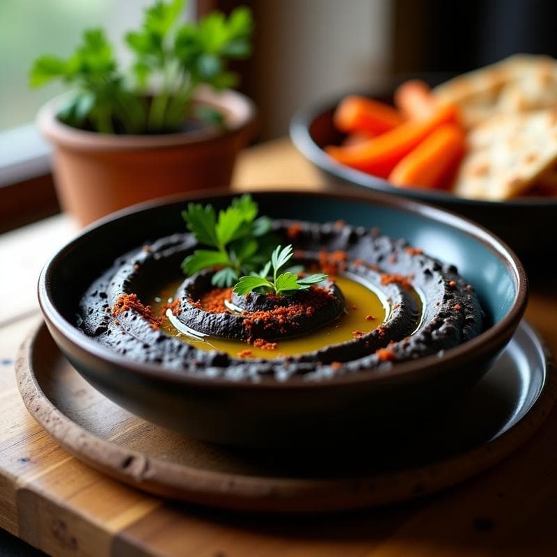Hummus Negro de Ajo y Tahini en Airfryer: Receta Express con Toque Ahumado