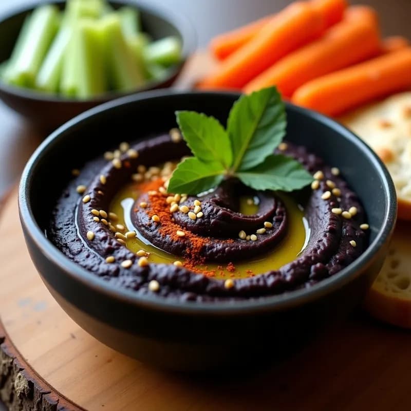 Hummus Negro de Berenjena Ahumada: Receta en Thermomix Sin Gluten y Alta en Fibra