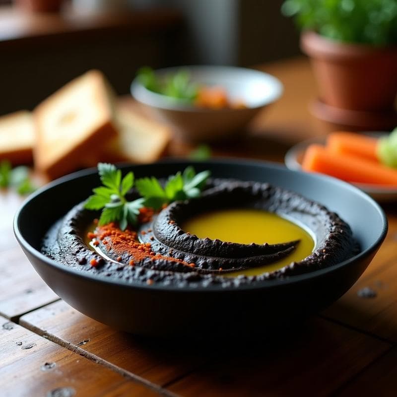 Hummus Negro con Garbanzos Activados y Ahumados: Receta con Toque Profundo en 15 Minutos