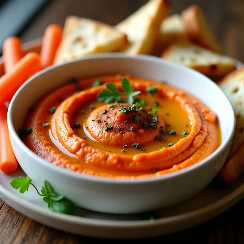 Hummus de Pimiento Rojo Asado con Trufa: Receta Cremosa y Gourmet en 15 Minutos