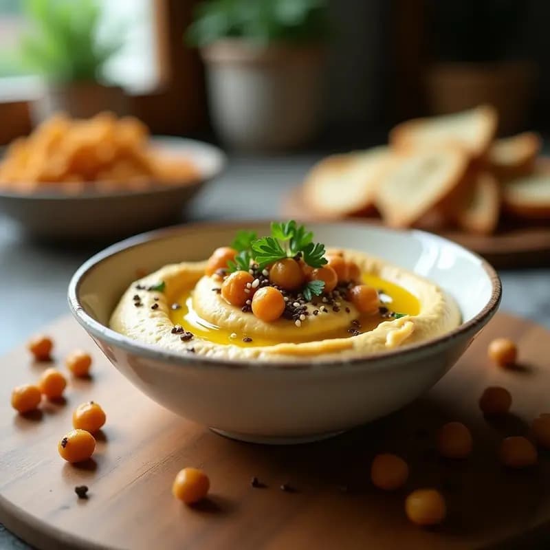 Hummus Trufado Crujiente en Airfryer: Receta Rápida con Aceite de Trufa y Garbanzos al Punto