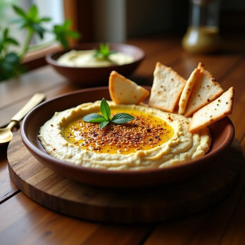Hummus al Zaatar: Receta Crujiente en Airfryer en 10 Minutos con Toque Libanés