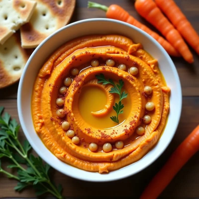 Hummus de Zanahoria Asada Ahumada: Receta Cremosa y Sin Lácteos en 20 Minutos