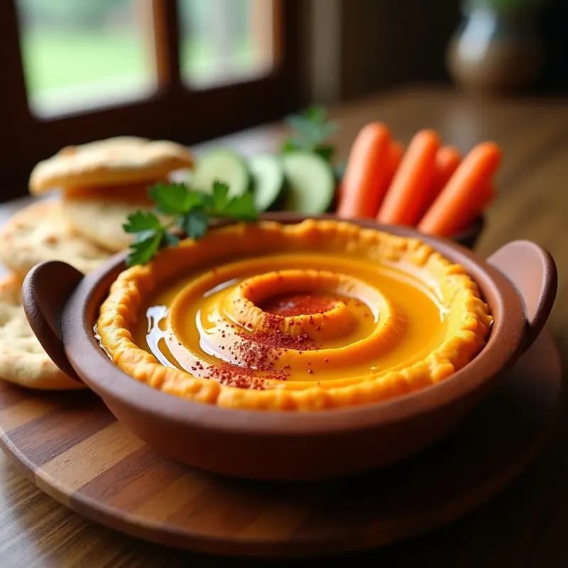 Hummus de Zanahoria Asada con Pimentón: Receta Vegana Alta en Proteína y Sin Gluten