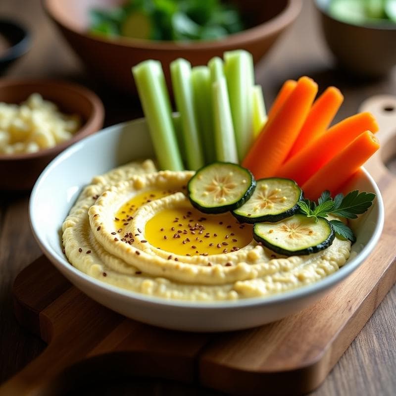 Hummus de Zucchini Asado y Tahini: Dip Keto Sin Garbanzos en Thermomix