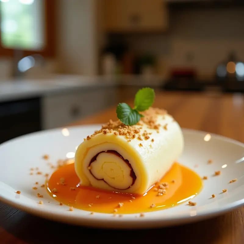Ice Cream Roll Tailandés con Mango y Leche de Coco: Postre Viral Sin Lactosa