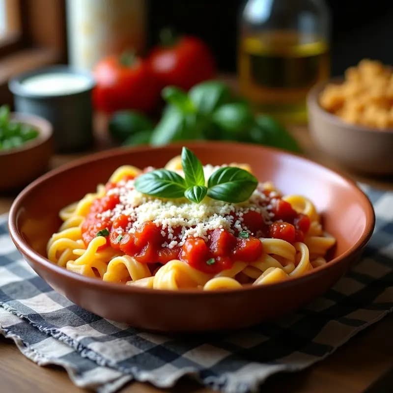 Indicottu con Salsa de Pomodoro y Queso Pecorino Sardo: Receta Italiana de Pasta Fresca Casera