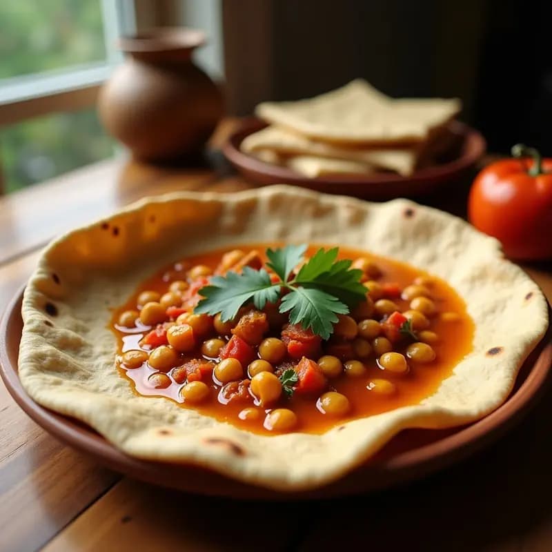 Injera con Estofado de Garbanzos: Receta Etíope Fermentada y Sin Gluten en 24 Horas