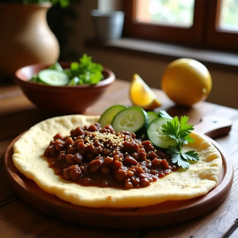 Injera Etíope con Lentejas Berbere y Ensalada de Pepino: Receta Sin Gluten y Fermentada