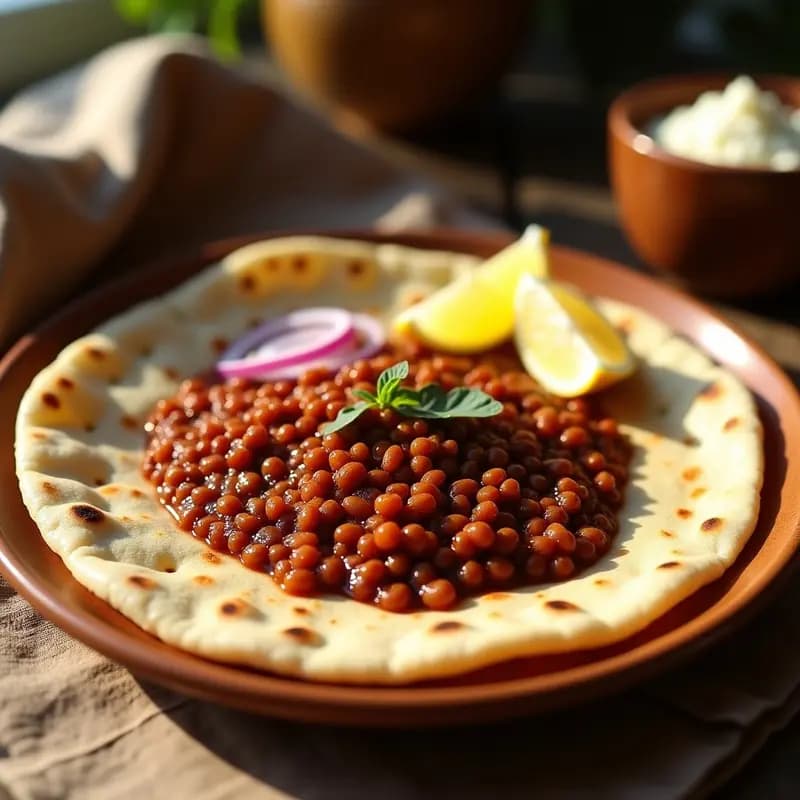 Injera Etiopía con Lentillas y Berbere: Pan Fermentado Vegano y Sin Gluten