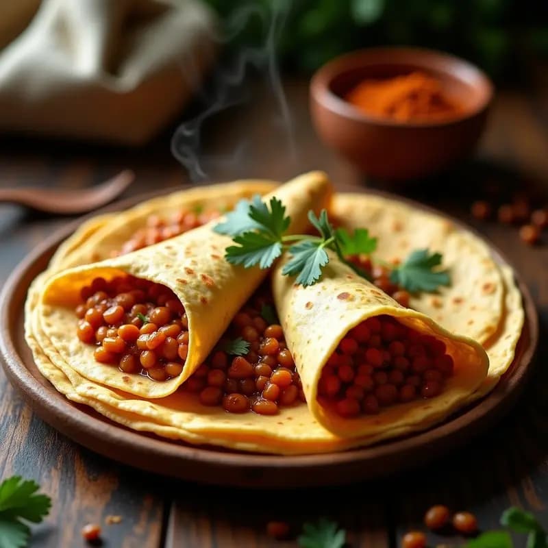 Injera etíope con lentillas rojas y berbere: Crepes veganas y sin gluten para acompañar