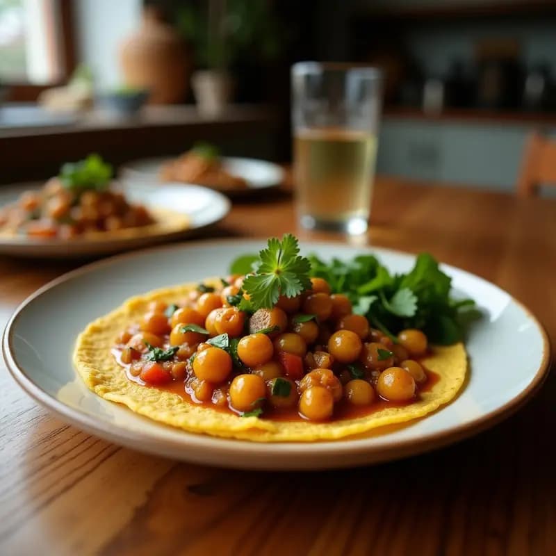 Injera con Stew de Lentejas y Verduras: Desayuno Etíope Vegano y Sin Gluten