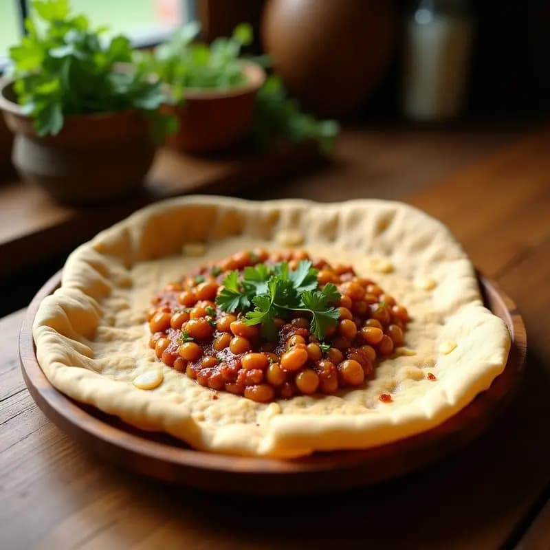 Injera con Wat de Garbanzos: Pan Etiopio Espongoso con Estofado de Legumbres en 30 Minutos